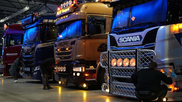 Showtrucks opgesteld tijdens de truckshow in de Brabanthallen