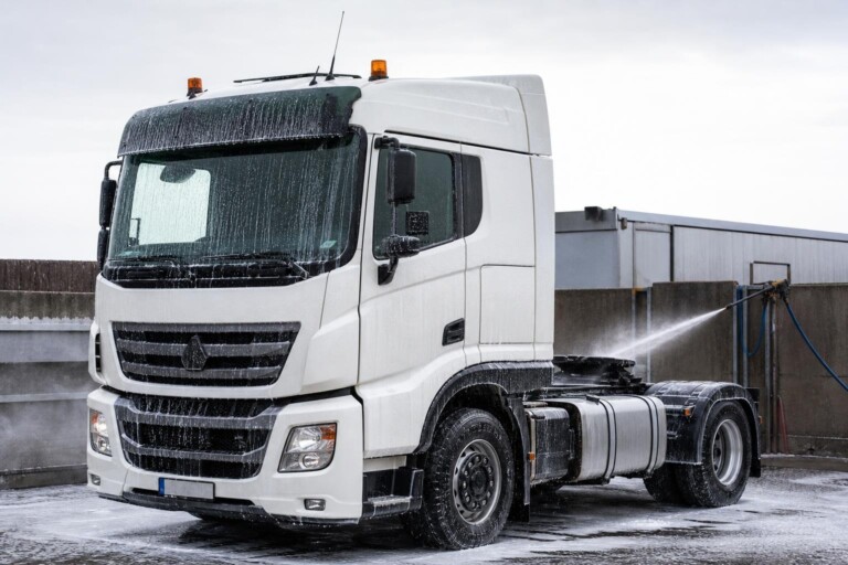 Hoe verwijder je zoutaanslag van een vrachtwagen?