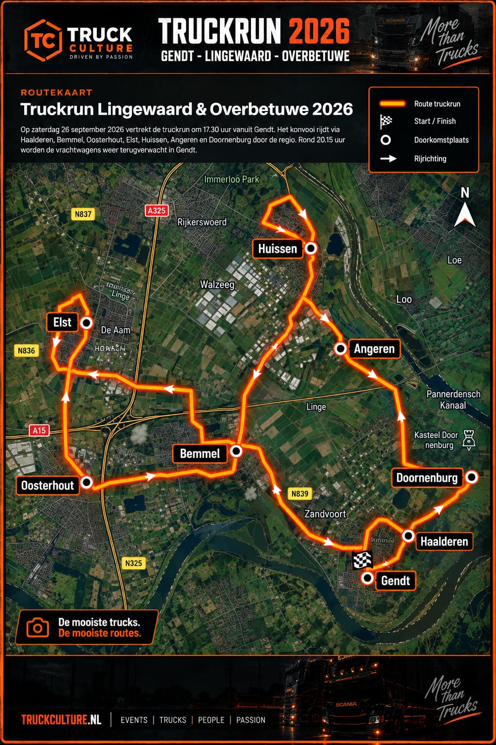 Route Truckrun Lingewaard en Overbetuwe 2026